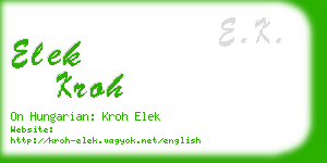 elek kroh business card